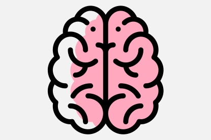 Brain icon to represent a unique assessment - perceives and predicts